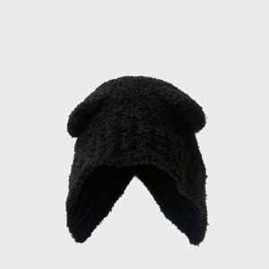 BETTERFORM Fashion Autumn Winter Bear Ear Warm Cold Cap Knitted Wool Hat Knitted Hat
