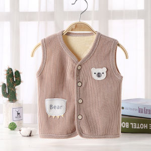 TUmama Áo khoác mùa đông bé đáng yêu lót lông cừu ấm áp trẻ em áo khoác Jacket dệt kim cho trẻ mới biết đi