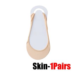 4Pairs Ultra-Thin Invisible Boat Socks Women Summer Silicone Non-Slip Socks for High Heels Shoes Ice Silk Half-Palm Suspender