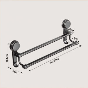 Adjustable wall bathroom towel bar double pole towel rack stainless steel space-saving durable stylish