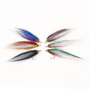 6PCS nhân tạo câu cá bay thực tế Mồi câu cá mồi cho cá hồi bay Bộ Mồi câu băng Dub Minnow bay với móc