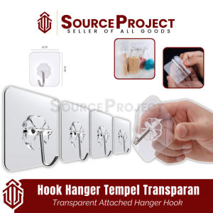 Gantungan Hook Transparan Cantolan Hanger Tempel Tembok Kuat Dinding Baju Serbaguna | Source Project