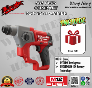 100% Genuine Milwaukee M12 FUEL 13 mm SDS-Plus Hammer (2 Mode) - Model M12 CH