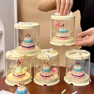Mini Birthday Cake Handmade DIY Building Blocks Toys Childrens Educational Toys Gift