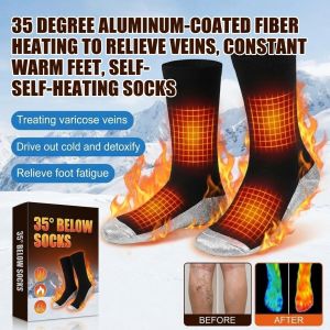 🎉Best Deal🎉 【Self-Heating Socks/Thermal Socks】 Aluminum-Coated Fiber Relieve Varicose Veins Constant Temperature Heating Comfortable & Warm Perfect for Winter & Cold Weather Home Use Ready Stock 🚀