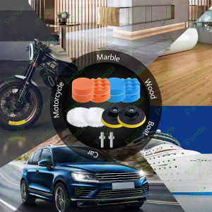 PANDA Sponge Poles Mobil 4 Inci 12 Buah Bantalan pemoles mobil busa Alat poles body set Mobil spons busa kit Polish Wax Spons Compound Waffle Buffer Polishing Pad Set 12PCS For Car Polisher [Stok&Pengiriman Cepat]