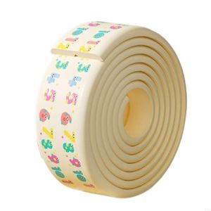 JAYQQ 2m Thanh bảo vệ cạnh bàn Họa tiết kỹ thuật số hoạt hình An toàn cho trẻ em Bảo vệ góc tường Bền bỉ Mềm mại Tấm chắn bằng bọt xốp Bên giường