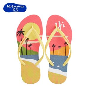 Hotmarzz dép xỏ ngón nữ PVC chống trơn trượt dép cho trang phục ngoài trời bãi biển clip trên Dép hm7138