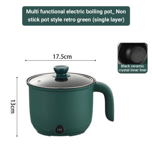 Double layer with steamer Electric Multi Cooker Pot Non-Stick Round Skillet Home 3L Fast Heating Portable Steak Fry Rice