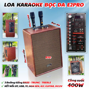 Loa Bọc Da Cao Cấp E2 Pro 400W Bass 30 – Loa Decor – Kèm Micro Hát Karaoke  Ecăng Xịn Xò