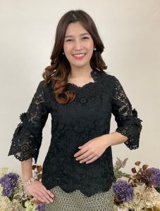 เสื้อลูกไม้ [1768#] Size : 36"-52" เสื้อลินินเสื้อออกงานเสื้องานแต่งเสื้อไปวัดเสื้อลูกไม้หรูเสื้อคนอ้วนเสื้อลูกไม้สวย