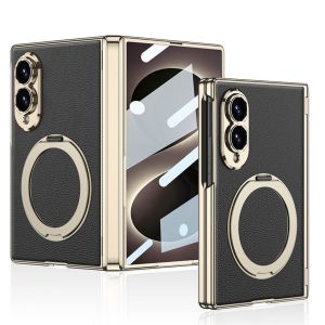 【🔥SG🔥】RICHMENTMALL Leather Magnetic Hinge Stand Holder Case For Samsung Galaxy Z Fold 8 Fold8 Front Glass Protective Film Cover