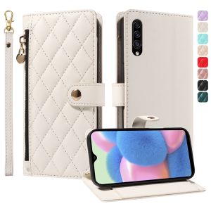 For Samsung Galaxy A21S A51 A71 A50 A50 A50S A20 A30 A30S Phone Case Zipper Magnetic Fragrant Wind Leather Wallet Card Slot Flip Cover Casing