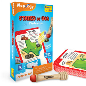 Imagimake Mapology USA Flash Cards | Learn states and facts of United States | Ages 8-12 | Fun Facts Educational Toy for Kids | Gift for Kids and Birthdays