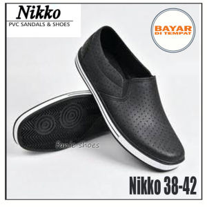 Fanie Shoes -  Nikko 8120 38-43 / Sepatu Laki Hitam Murah / Sepatu Karet / Sepatu Tahan Air / Sepatu Kuliah / Sepatu Kerja / Sepatu Ringan / Sepatu Pantopel / Sepatu Waterproof / Sepatu PVC / Sepatu karet pria / Sepatu karet / Sandal pria