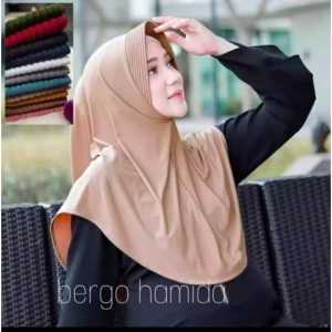 KERUDUNG OVAL JERSEY/BERGO OVAL HAMIDAH SIZE S - M - L | HIJAB JERSET PET MENUTUP DADA