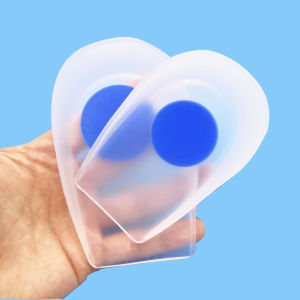 [Free Shipping] Inner Height-Increasing Odor-Resistant Transparent Silicone Insoles For Men And Women Pain-Relieving Pressure-Resistant Comfortable Heel Pads Half-Size Shock-Absorbing Heel Pads