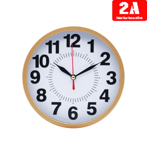 2A Wall Clock 6.5" Aesthetic Gold Wallclock for Bedroom and Living Room Decor (AP5106J)