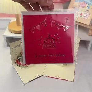 3D Greeting Card Personalized Birthday Card With Light And Music Pop Up Cake Happy Birthday Card With Music Birthday Cards With Envelope For Birthday Surprise Gift