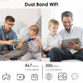 WAVLINK AC1200 Dual Band 5 GHz + 2.4 GHz WiFi Router, Wireless Internet Router for Home and Gaming with WAN/LAN Gigabit Ethernet Ports, 4 x 5 dBi High-Gain Antennas, Supports Router / AP / WISP Mode. 