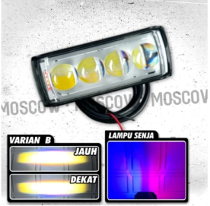 LAMPU TEMBAK SOROT SQL SENJA MERAH BIRU 6 MODE ORIGINAL MOSCOW include BAUT BREKET LAMPU LED SQL 4 MATA LAMPU SOROT ANGEL EYE SUPER TERANG LED HEADLIGHT BLUB HIGH POWER LED LAMP WATERPROOF BAHAN BODY BESI-18W ARUS DC 12-80V