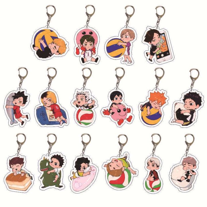 FIZZ KING Cute Key Accessories Anime Haikyuu Acrylic KeyChain Car Keyring Key Chain Haikyuu
