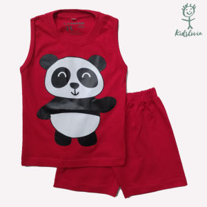 Setelan Kaos Kutung / Singlet Anak Bahan Katun untuk Anak Usia 1-6 Tahun Seri Hewan Binatang Lucu