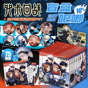 75mm oversized badge gift box around popular anime peripherals Blind box of 10 badges BLUE LOCK Haikyuu!! Bungo Stray Dogs Jujutsu Kaisen Demon Slayer Hatsune Miku Double flash tinplate goods Fan collectible gift boxed brooch badges A gift for a friend