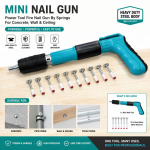 Mini Concrete Nail Gun | Spring Powered Nail Fixing Tool for Wall Ceiling & Steel