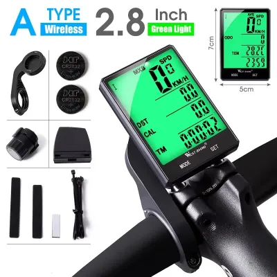 WEST BIKING 029 Komputer Speedometer + Barfly Sepeda Wireless-Wired Computer Bicycle MTB Road Bike Rainproof Odometer Stopwatch for Cycling Digital Large Screen Waterproof LCD Backlight YP0702029