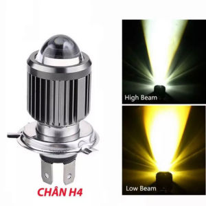 Đèn Pha Bi Cầu H4 2 Mầu Xe Máy Cos Vàng Pha Trắng Sáng Mạnh Ánh Sáng Gom M3MINI