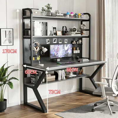STON Study Table With Hanging Board Home Desk Bookshelf Integrated Desk Student Table Storage Rack Meja Belajar Notebook Table 书桌书架一体