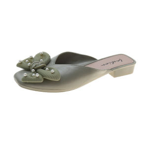 Free Shipping Summer Bow-Knot Half-Slipper Sandals For Women Slip-On Sandals For Outdoor Wear WomenS Closed-Toe Lazy Sandals
