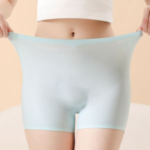 Seamless Womens Safety Short Pants Ice Silk Thin Under Skirt Breathable Underwear Female Summer Anti Rubbing Boyshorts Panties