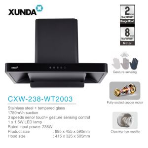 XUNDA RANGE HOOD WITH 1780 m3/h SUCTION POWER AND GESTURE SENSING FUNCTION - CXW-238-WT2003