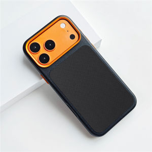 Luxury Tech Woven Canvas PU Leather For Magsafe Magnetic Case For iPhone 17Pro Max 16Pro 15Pro 17Pro Metal Lens Frame Hard Cover