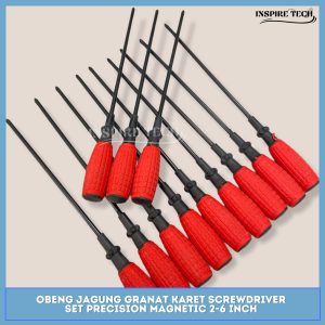 Obeng Jagung Granat Karet Screwdriver Set Precision Magnetic 2 - 6 Inch