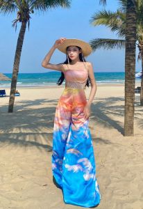 [Voucher 15% MOV 199K cap 100K  Jumpsuit HeraDG thiết kế dáng dài đan dây ngang eo cách điệu họa tiết độc quyền chất lụa mềm mại SJSBD2003
