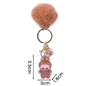 X.z.moonligh ลูกบอลขนสัตว์อินเทรนด์ Labubu พวงกุญแจแกะน้อยจี้การ์ตูน DIY