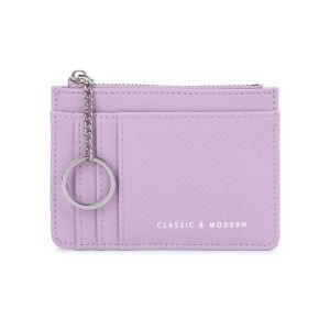 Women Ultra-thin Card Holder Wallet Zipper Minimalist Korea with Keychain Kad Dompet Wanita 女生卡包
