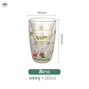 Dream Shelfe แก้วน้ำ แก้วนม แก้วสวยๆ แก้วน่ารัก แก้วสองชั้น แก้วลายต้นคริสมาสต์ แก้วคริสมาสต์ แก้วน้ำ2ชั้น