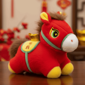 YONDO Mascot Dolls Horse Plush Doll Cute Good Luck Zodiac Pony Figurine Stuffed Animal Kawaii Stuffed Horse Toy Year of Horse