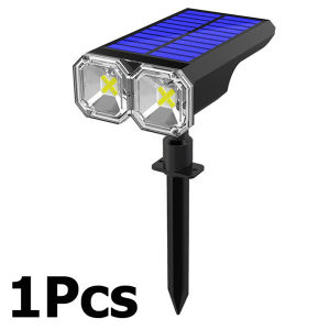 LED Solar ground lights Outdoor Lighting Lawn Lamp USB/Solar Dual-Purpose solar garden lights Warm and White Light Waterproof Landscape Lights Four Light Modes Spotlight Suitable for Lawn and Garden
