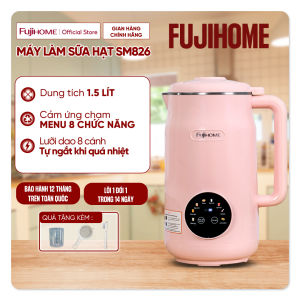 Máy làm sữa hạt đa năng 1.5L Fujihome SM826 Nhập Khẩu 8 chức năng nấu cháo sinh tố đun sôi điều khiển cảm ứng