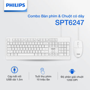 Combo Bàn phím và Chuột có dây Philips SPT6247 - Chính hãng