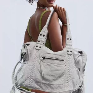 AE Best-selling French vintage motorcycle bag shoulder bag crossbody bag tote bag large womens bag large-capacity bag washed bag