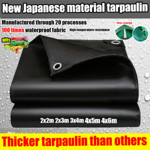 Japan High Quality UV-proof Tarpaulin Waterproof tarpaulin roof rain proof high quality canvas/tolda lona trapal waterproof makapal rain cover Lona Trapal Thickened Sunscreen Outdoor Tarp