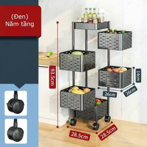 [HCM] Kệ Đa Năng Xoay 360 độ 3 Tầng 4 Tầng 5 Tầng -Kệ bếp、Kệ phòng tắm Không Gỉ-CA666