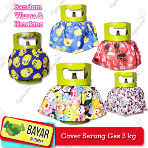 Sarung Cover Tabung Gas LPG 3kg Hiasan Gas Melon Motif Karakter Kartun Lucu - Vegasus Store (COD) - Random Karakter Lucu - Murah Meriah