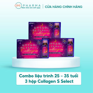 Combo 3 Hộp Nước Uống Đẹp Da Collagen S Select Nhật Bản Liệu Trình Trẻ Hóa Dưỡng Sáng Da Hoàn Hảo (30 Lọ)